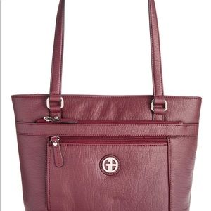 Giani Bernini Pebble Tote Burgundy Purse